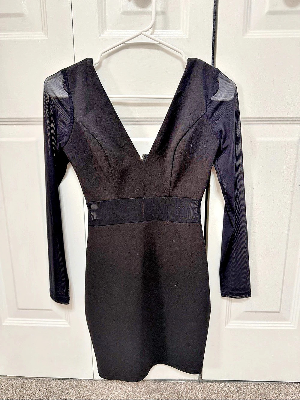 Black Long Sleeve Mini Dress Like New